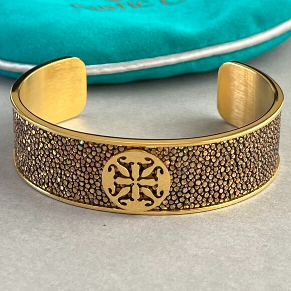Rustic Cuff Lori Gold Stainless and Stingray Logo Bracelet NWOT - Picture 1 of 3